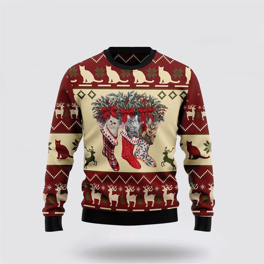 Cat And Sock Xmas Ugly Christmas Sweater For Men And Women, Best Gift For Christmas, Christmas Fashion Winter