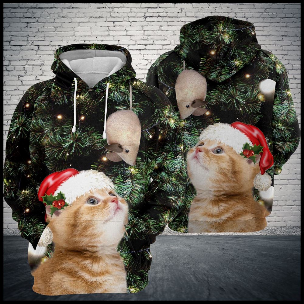 Cat Christmas All Over Print 3D Hoodie For Men And Women, Best Gift For Cat lovers, Best Outfit Christmas