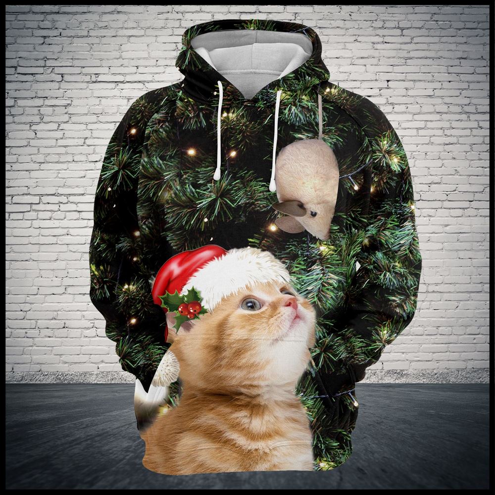 Cat Christmas All Over Print 3D Hoodie For Men And Women, Best Gift For Cat lovers, Best Outfit Christmas