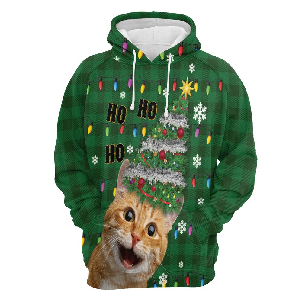 Cat Christmas Tree All Over Print 3D Hoodie For Men And Women, Best Gift For Cat lovers, Best Outfit Christmas
