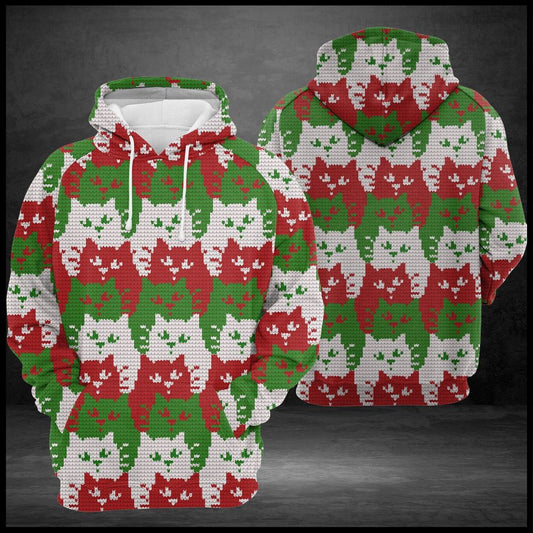 Cat Color Christmas All Over Print 3D Hoodie For Men And Women, Best Gift For Cat lovers, Best Outfit Christmas