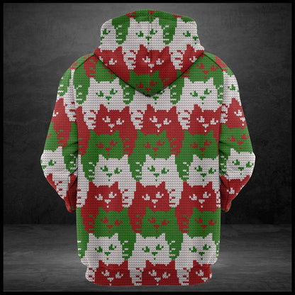 Cat Color Christmas All Over Print 3D Hoodie For Men And Women, Best Gift For Cat lovers, Best Outfit Christmas