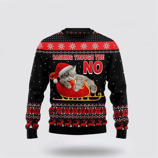 Cat Dashing Through The No Ugly Christmas Sweater For Men And Women, Best Gift For Christmas, Christmas Fashion Winter