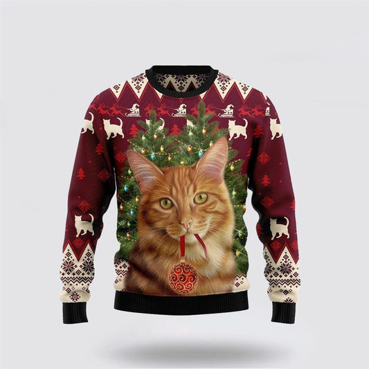Cat Decor Pine Ugly Christmas Sweater For Men And Women, Best Gift For Christmas, Christmas Fashion Winter
