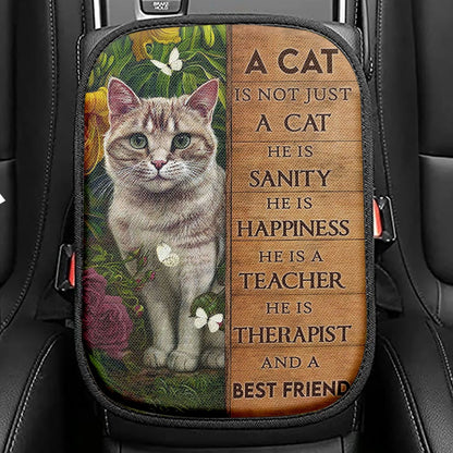 Cat Flower Garden Butterfly, A Cat Is Not Just A Cat Car Center Console Cover, Christian Car Interior Accessories