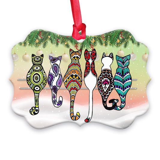 Cat Friends Metal Ornament - Christmas Ornament - Christmas Gift