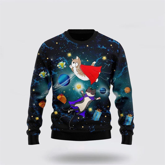 Cat Galaxy Ugly Christmas Sweater For Men And Women, Best Gift For Christmas, Christmas Fashion Winter