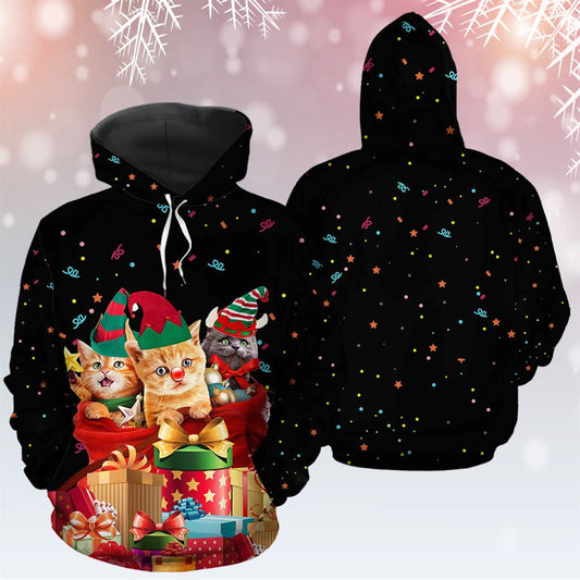 Cat Gift Xmas All Over Print 3D Hoodie For Men And Women, Best Gift For Cat lovers, Best Outfit Christmas