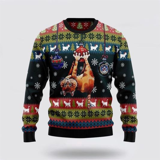 Cat Hanging On Xmas Tree Ugly Christmas Sweater For Men And Women, Best Gift For Christmas, Christmas Fashion Winter