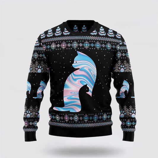 Cat Hologram Ugly Christmas Sweater For Men And Women, Best Gift For Christmas, Christmas Fashion Winter