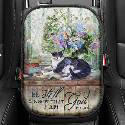 Cat Hydrangea Vase Book, Be Still And Know That I Am God Car Center Console Cover, Christian Car Interior Accessories