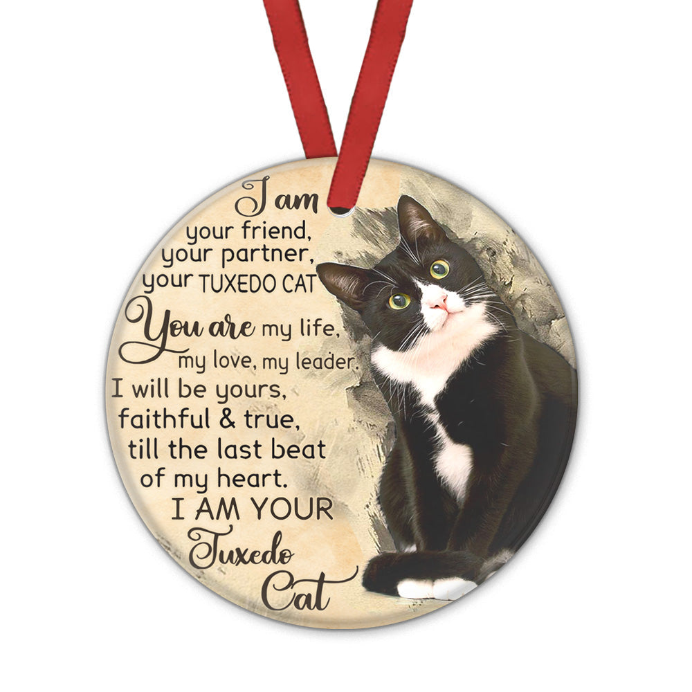 Cat I Am Your Friend Circle Ornament - Christmas Ornament - Ciaocustom