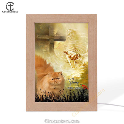 Cat Memorial Frame Lamp Prints - Take My Hand Jesus - Pet Loss Gifts
