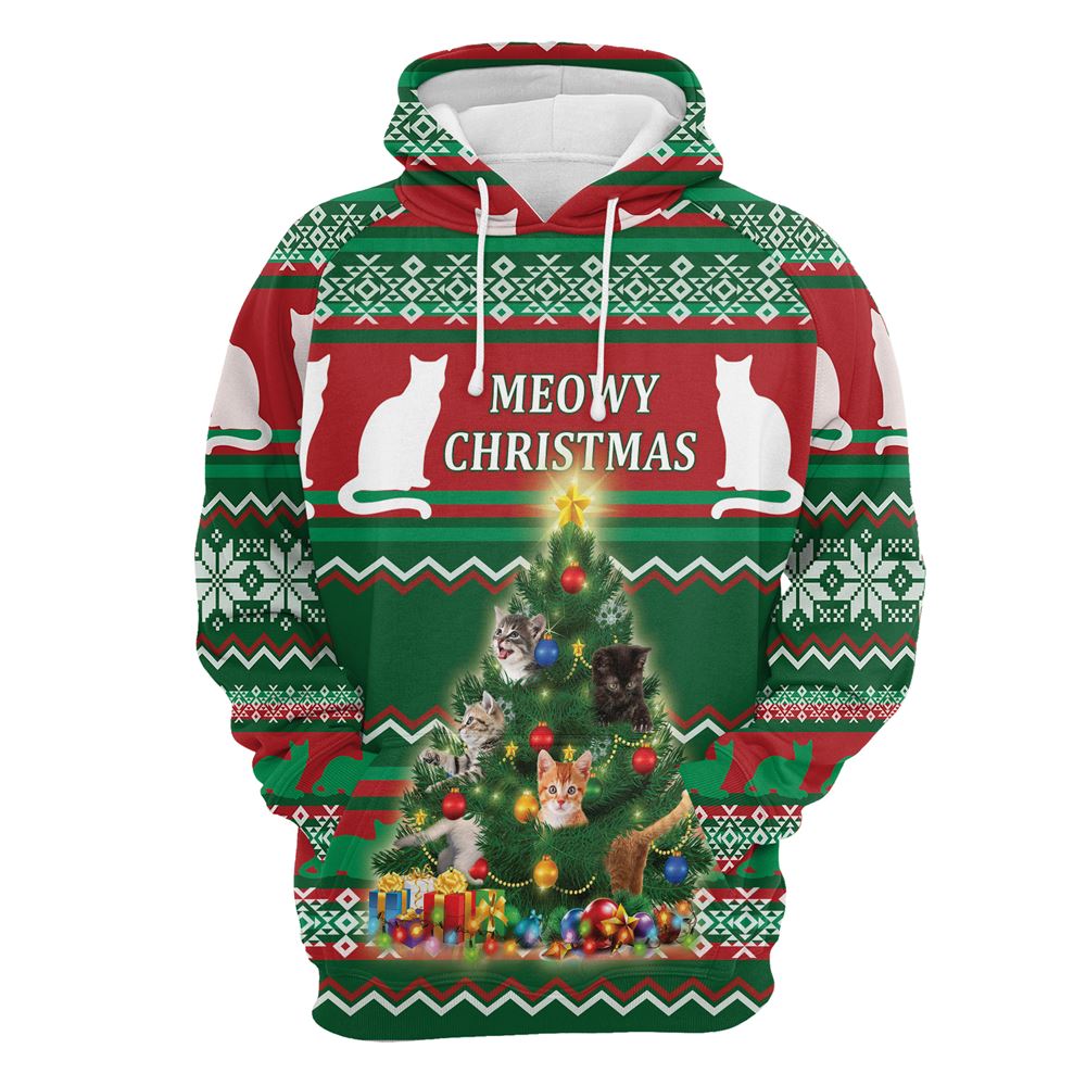 Cat Meowy Christmas All Over Print 3D Hoodie For Men And Women, Best Gift For Cat lovers, Best Outfit Christmas