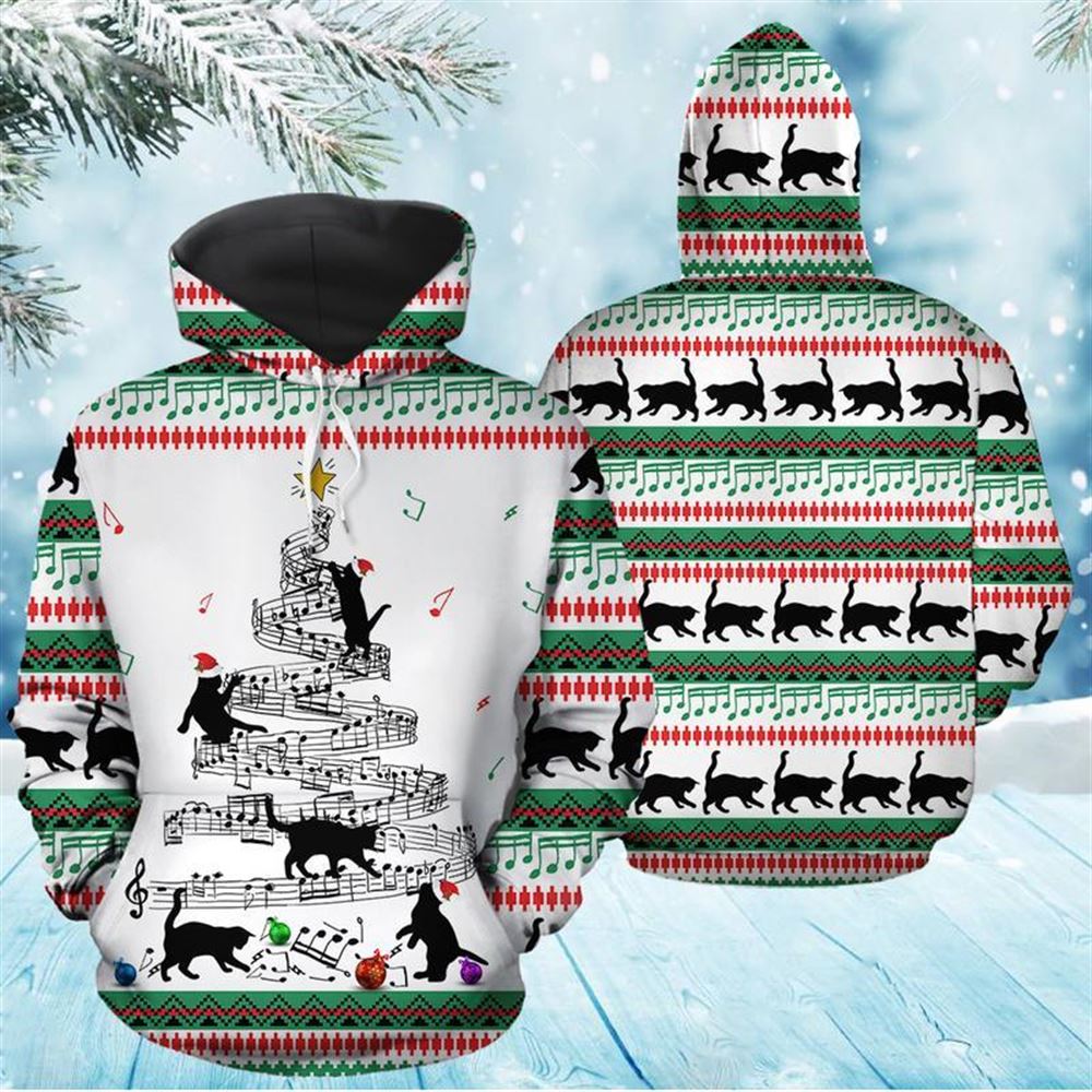 Cat Music Christmas All Over Print 3D Hoodie For Men And Women, Best Gift For Cat lovers, Best Outfit Christmas