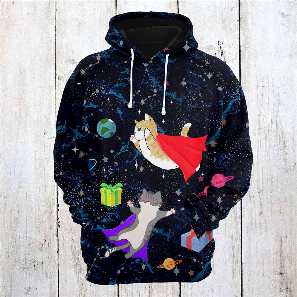 Cat Space All Over Print 3D Hoodie For Men And Women, Best Gift For Cat lovers, Best Outfit Christmas