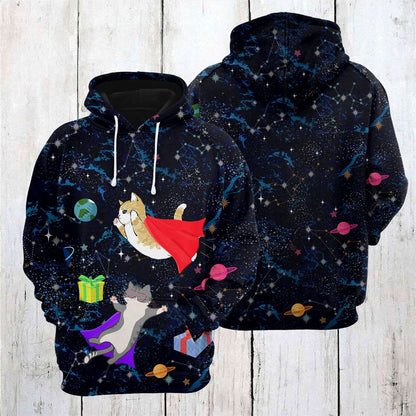 Cat Space All Over Print 3D Hoodie For Men And Women, Best Gift For Cat lovers, Best Outfit Christmas