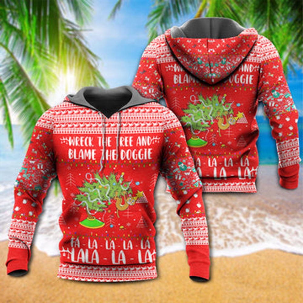 Cat Wreck The Tree Christmas Red Style All Over Print 3D Hoodie For Men And Women, Best Gift For Cat lovers, Best Outfit Christmas