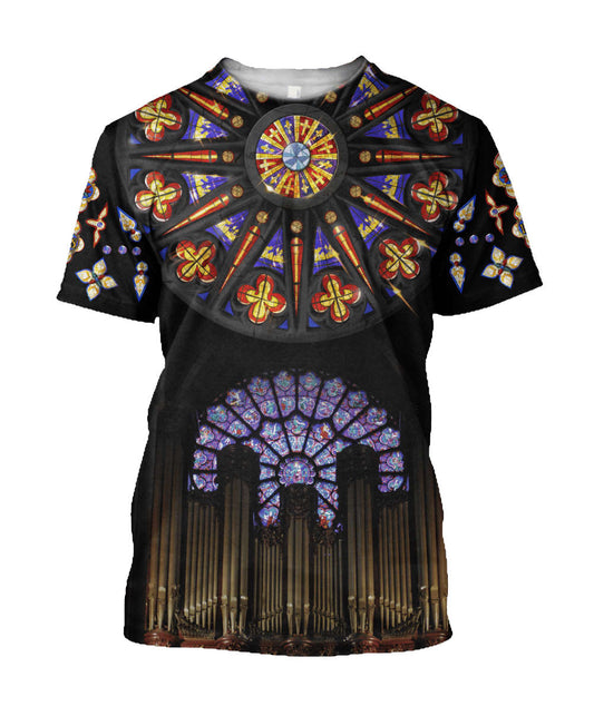 Cathedrals Stained Glass Windows Christian Shirt - Christian 3d Shirts For Men Women