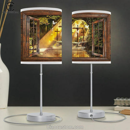 Cave Window Frame The Stunning Morning Sunlight Table Lamp For Bedroom - Bible Verse Table Lamp - Religious Room Decor