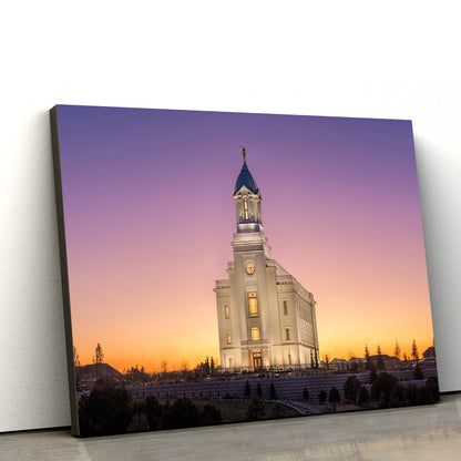Cedar City Temple Like A Fire Is Burning Canvas Wall Art - Jesus Christ Picture - Canvas Christian Wall Art