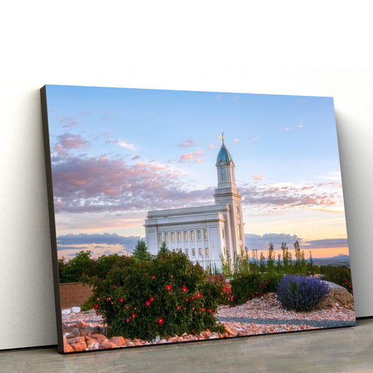 Cedar City Temple Sacred Trust Canvas Wall Art - Jesus Christ Picture - Canvas Christian Wall Art