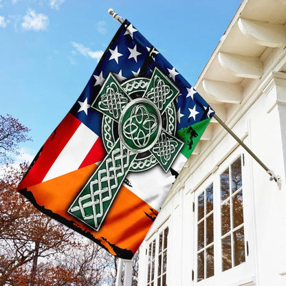 Celtic Cross Irish Saint Patrick's Day House Flag - St Patrick's Day Garden Flag - St. Patrick's Day Decorations