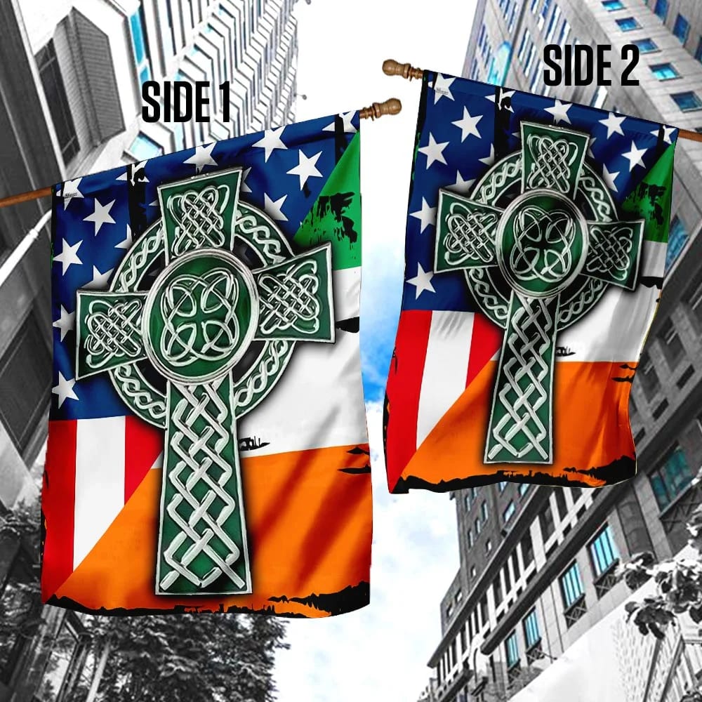 Celtic Cross Irish Saint Patrick's Day House Flag - St Patrick's Day Garden Flag - St. Patrick's Day Decorations