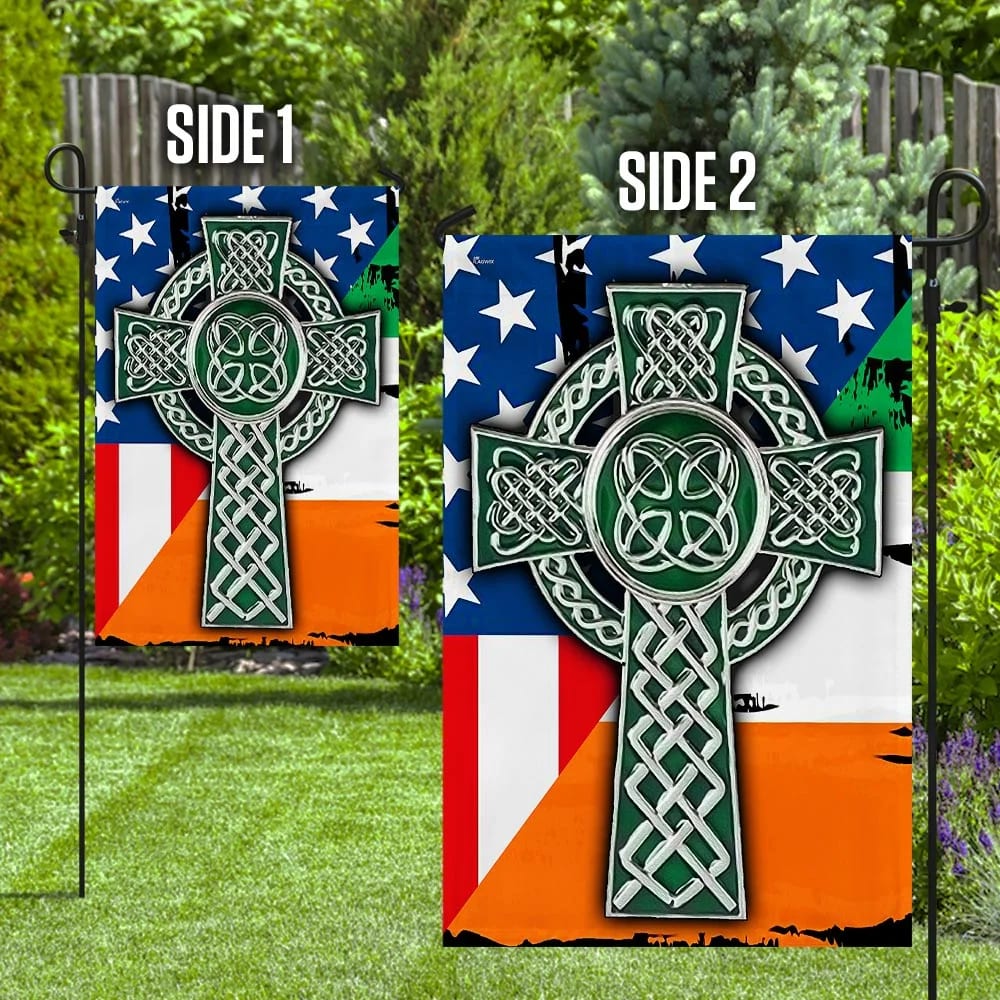 Celtic Cross Irish Saint Patrick's Day House Flag - St Patrick's Day Garden Flag - St. Patrick's Day Decorations