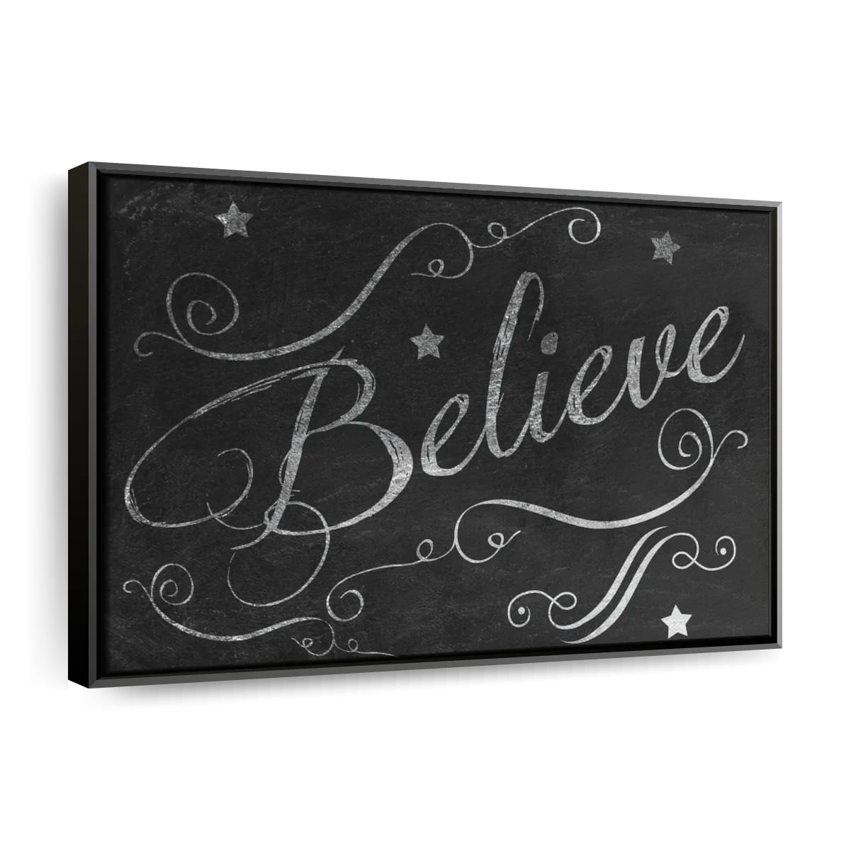 Chalkboard Believe Canvas Wall Art - Christian Canvas Wall Art - Religious Wall Art Canvas