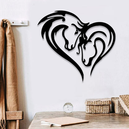 Horse Head Heart Metal Wall Art - Whimsical Horse Head Metal Sign - Metal Horse Wall Art - Horse Lover Gift - Ciaocustom