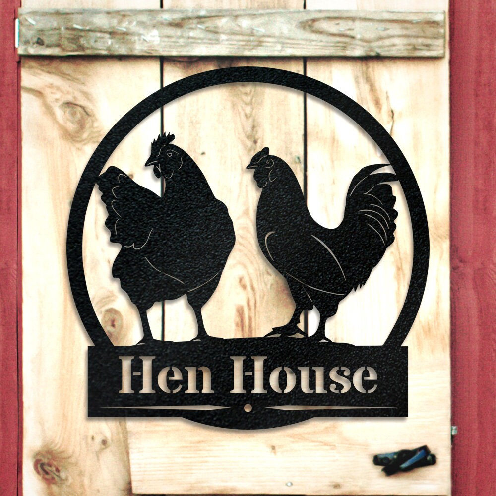 Chicken Hens Farm Monogram - Custom Monogram Farm Sign - Personalized Metal Farm Signs - Farmer Gifts