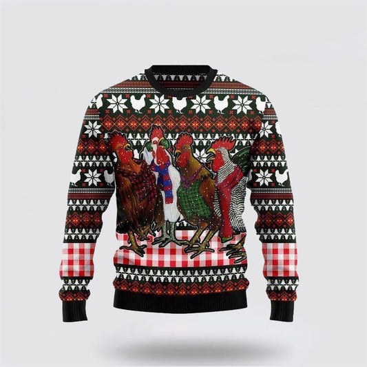 Chicken Under Snow Ugly Christmas Sweater, Farm Sweater, Christmas Gift, Best Winter Outfit Christmas