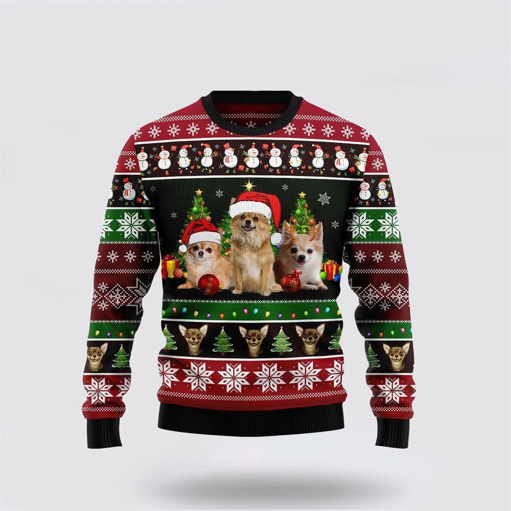 Chihuahua Group Beauty Ugly Christmas Sweater For Men And Women, Gift For Christmas, Best Winter Christmas Outfit