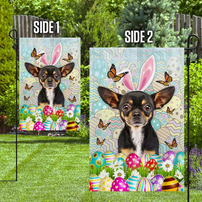 Chihuahua Happy Easter House Flag - Easter Garden Flag - Easter Outdoor Decor