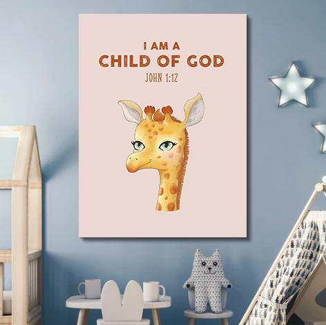 Child Of God Canvas - Childrens Bedroom Canvas - Christian Canvas Wall Art - Ciaocustom