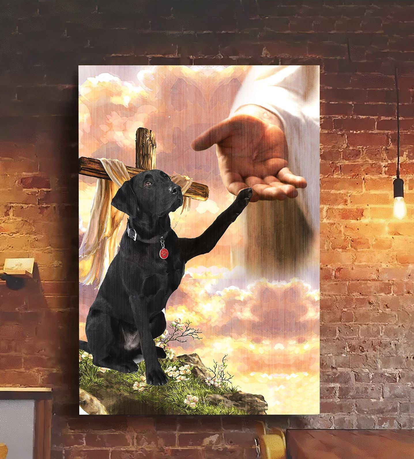 Chocolate Labrador God Hand Canvas - Canvas Decor Ideas