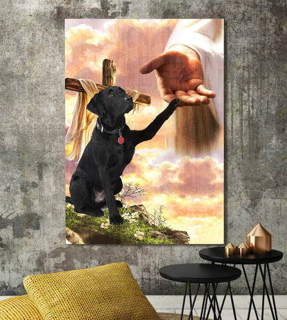 Chocolate Labrador God Hand Canvas - Canvas Decor Ideas