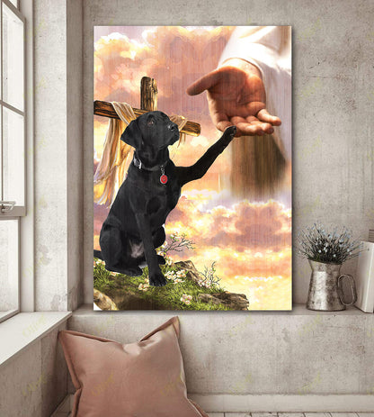 Chocolate Labrador God Hand Canvas - Canvas Decor Ideas