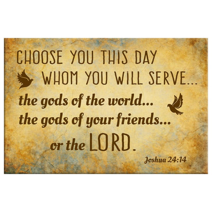 Choose You This Day Joshua 2414 Bible Verse Wall Art Canvas Print - Religious Wall Decor