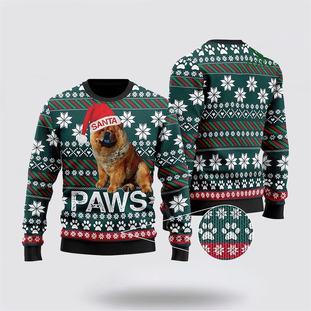 Chow Chow Santa Printed Ugly Christmas Sweater For Men And Women, Gift For Christmas, Best Winter Christmas Outfit