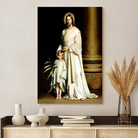 Christ And Child  Canvas Wall Art - Jesus Canvas Pictures - Christian Wall Art