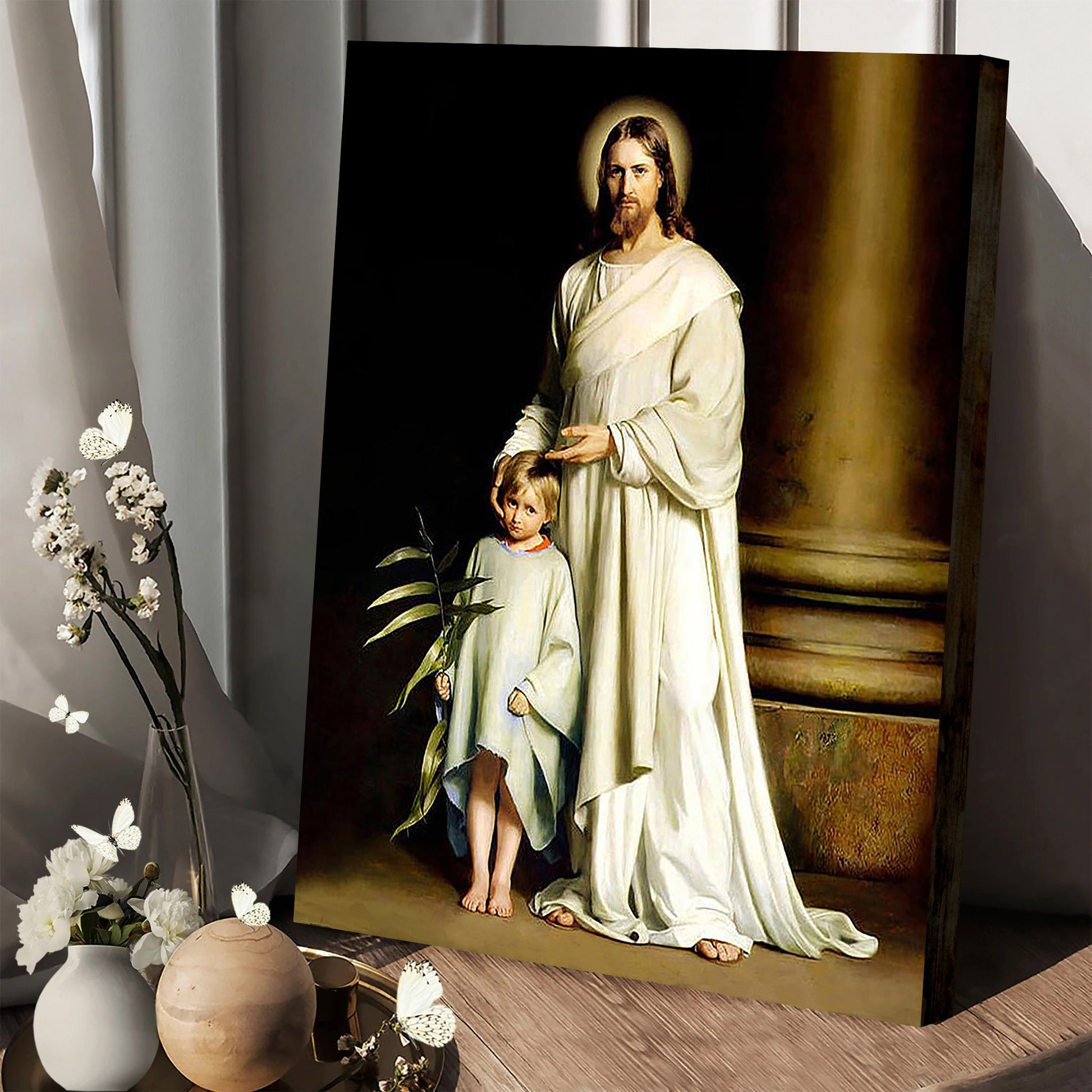 Christ And Child  Canvas Wall Art - Jesus Canvas Pictures - Christian Wall Art