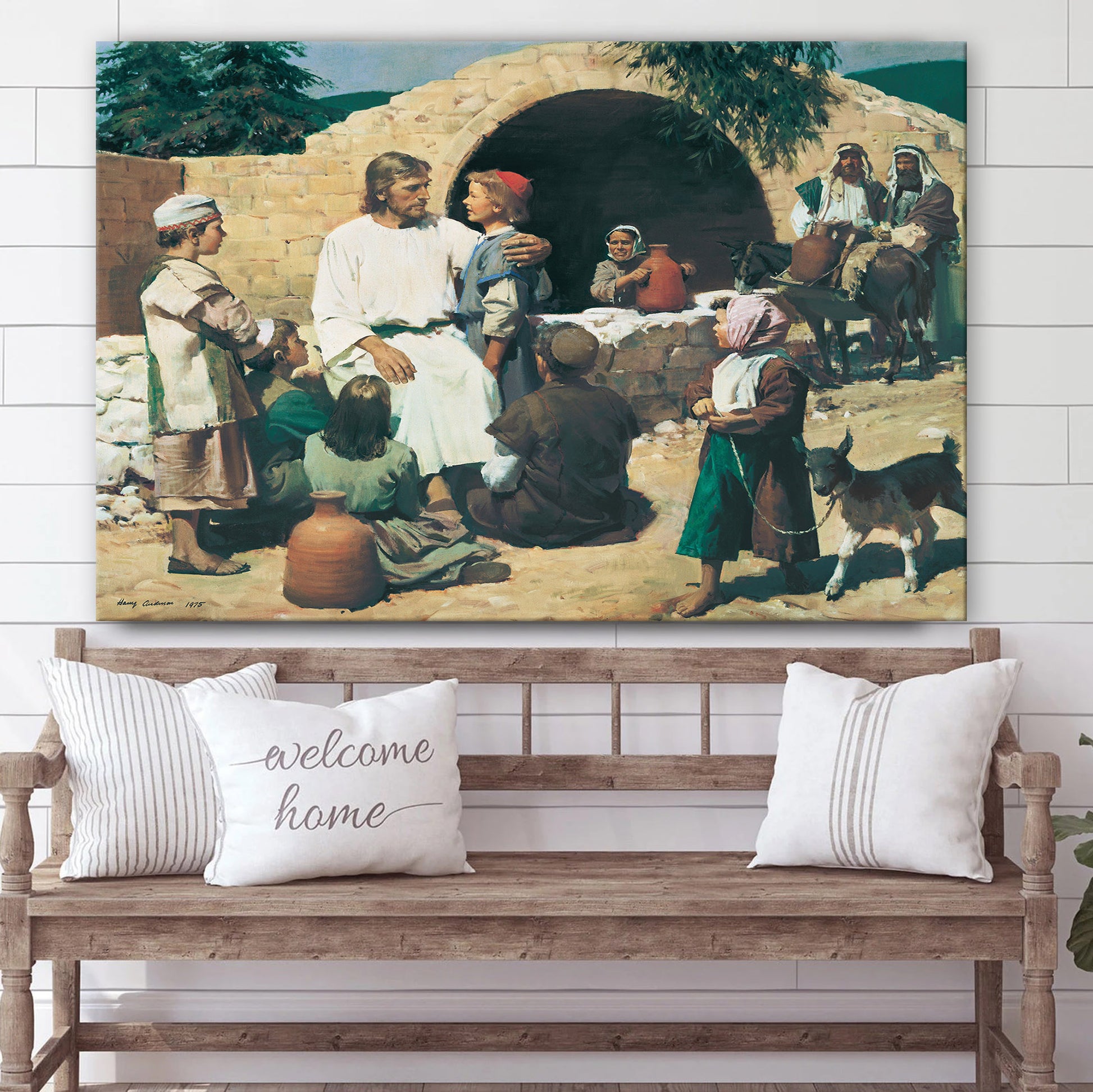 Christ And The Children Canvas Wall Art - Christian Canvas Pictures - Religious Canvas Wall Art