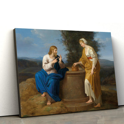Christ And The Samaritan Woman At The Well Canvas Pictures - Jesus Canvas Pictures - Christian Wall Art