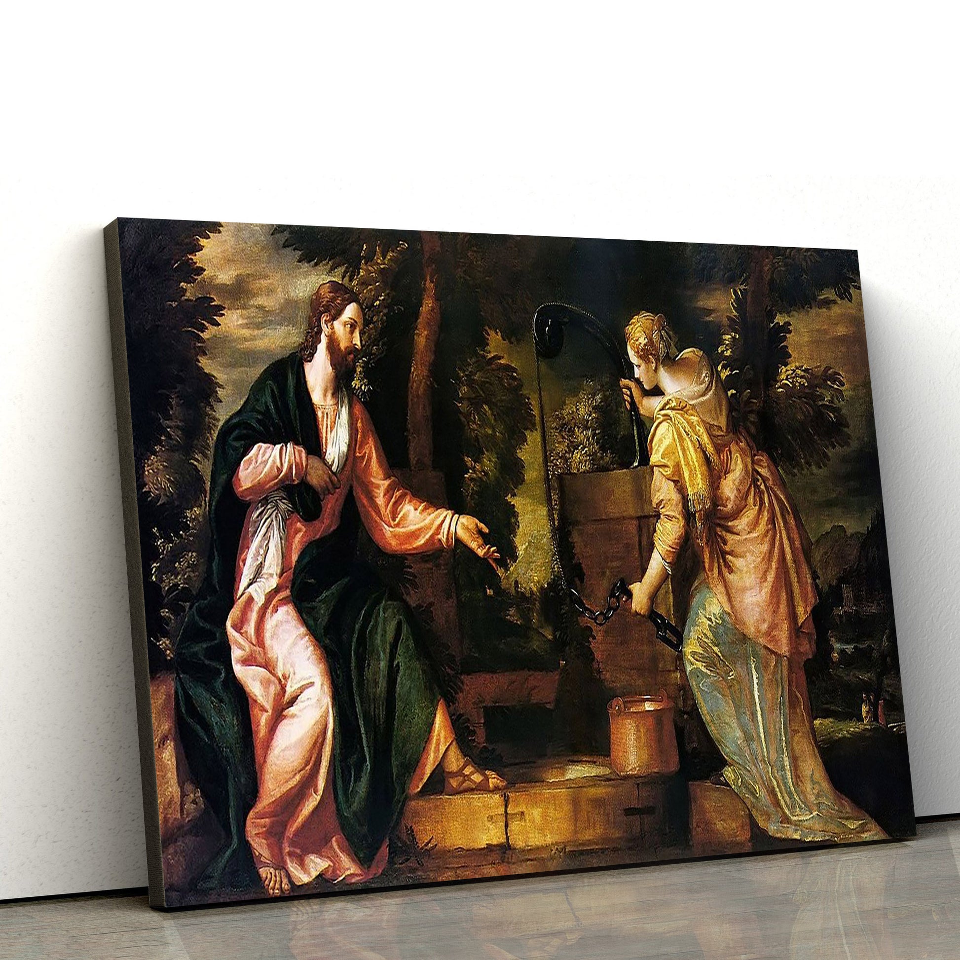 Christ And The Woman Of Samaria Canvas Pictures - Jesus Christ Canvas Art - Christian Wall Canvas
