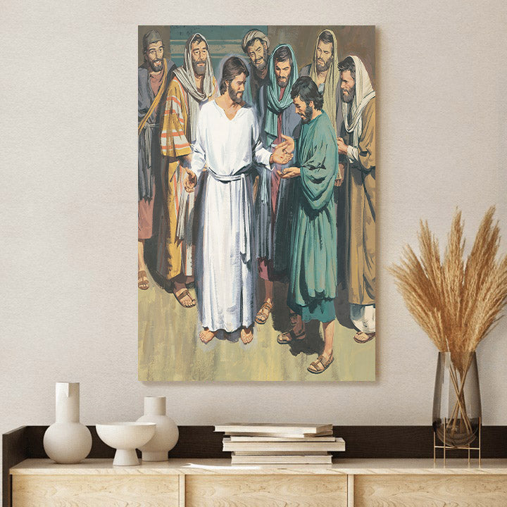 Christ Appearing To His Apostles Canvas Pictures - Religious Canvas Wall Art - Christian Paintings For Home