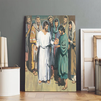 Christ Appearing To His Apostles Canvas Pictures - Religious Canvas Wall Art - Christian Paintings For Home