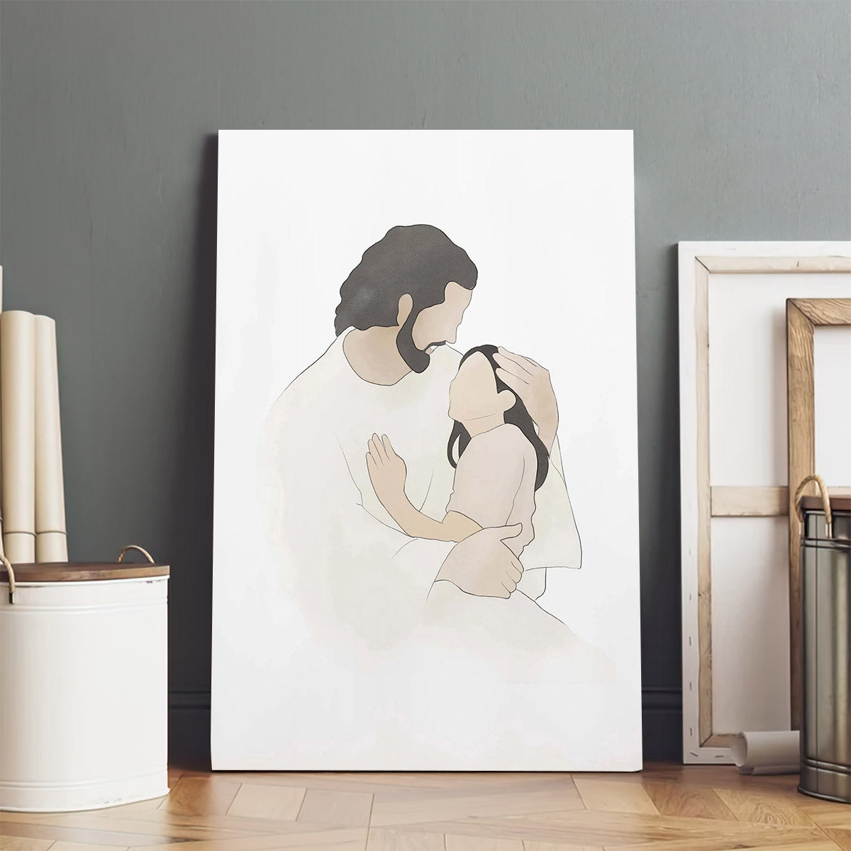 Christ Embrace Jesus Portrait - Canvas Pictures - Jesus Canvas Art - Christian Wall Art