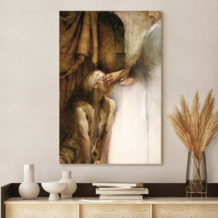 Christ Healing The Blind Man Canvas Picture - Jesus Christ Canvas Art - Christian Wall Canvas